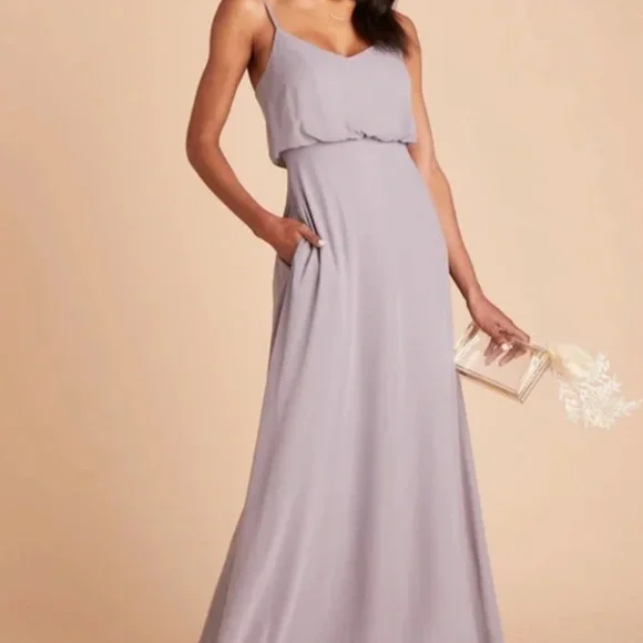 Birdy Grey | Dresses | Birdy Grey Gwennie Chiffon Silver Gray Grey  Bridesmaid Bridesmaids Dress | Poshmark